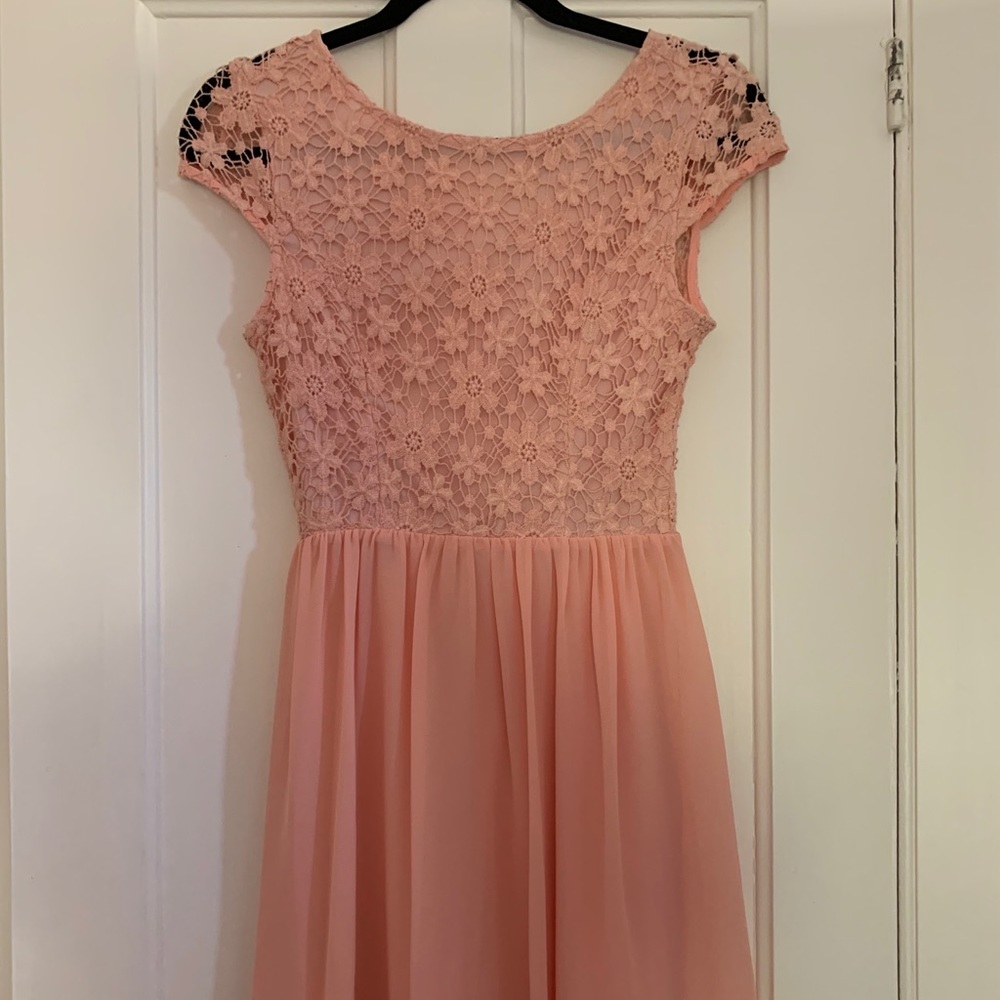 Peach Pink Prom Dress